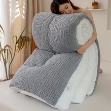 Fluffy Tufted Sherpa Comforter Ultra Soft Winter Bedding for Twin Full Queen Bed