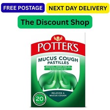 Potter's Mucus Cough Pastilles, Non-Drowsy, Pack of 20 (Packaging May Vary)