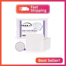 NXJ INFILILA Lint Free Nail Wipes, 540PCS Non-Woven Fabric Dry Nail Prep Wipes,