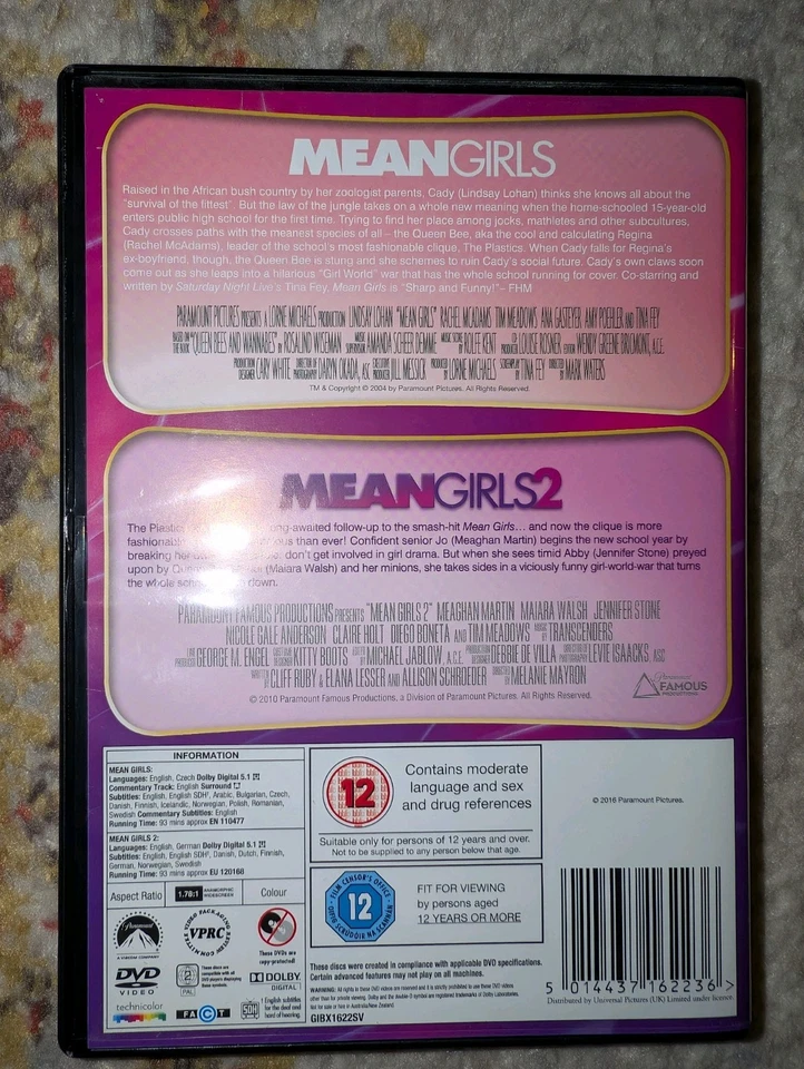 Mean Girls / Mean Girls 2 - Double Pack (DVD, 2012) - Image 2 of 2