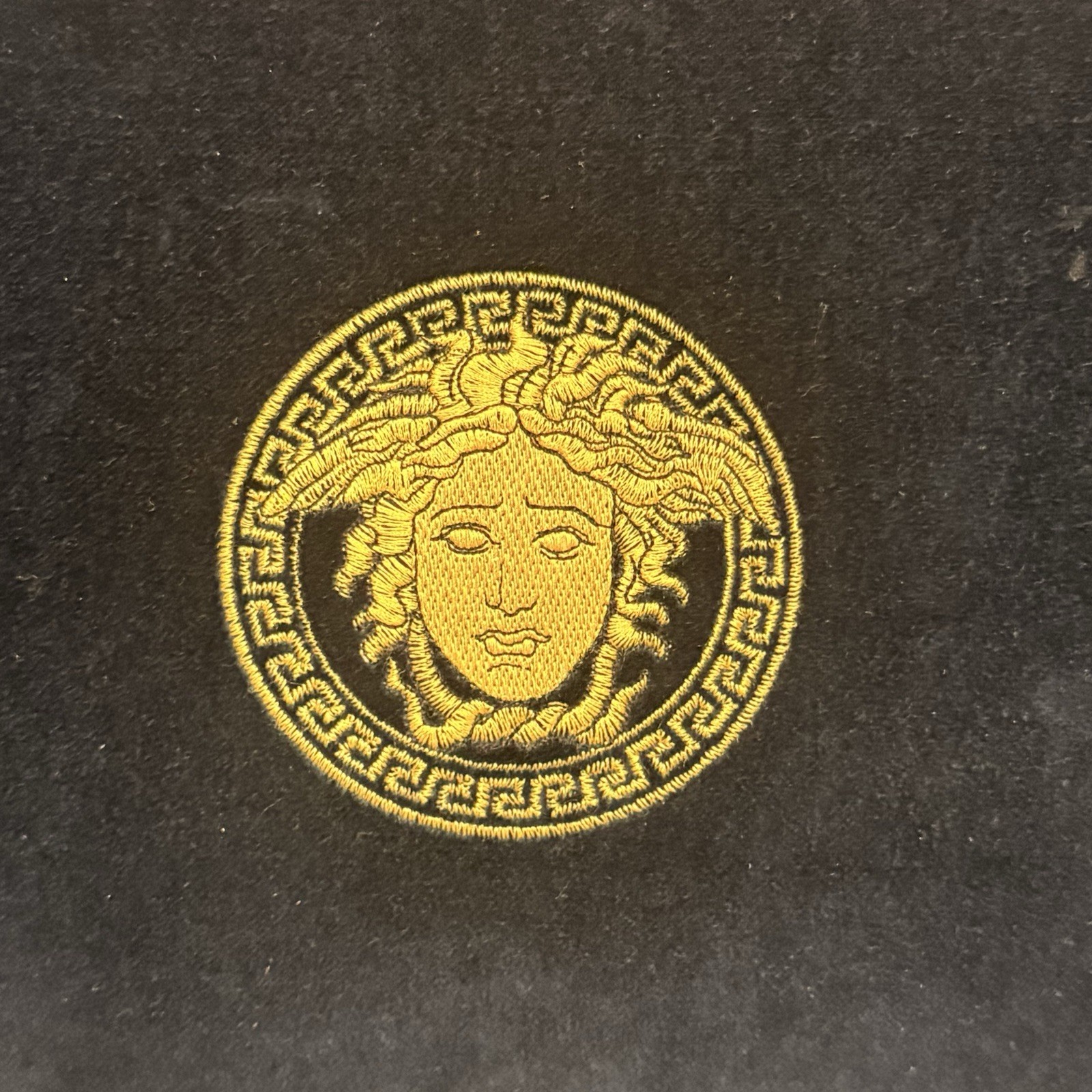 Gianni Versace Decorative Pillow Gold Embroidered Medusa Blue Velvet Designer  thumbnail 4