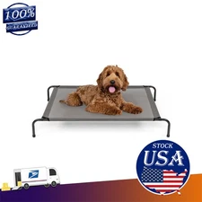 43*26*8'' Cooling Elevated Dog Bed With Metal Frame Indoor Outdoor Pet Bed Cot