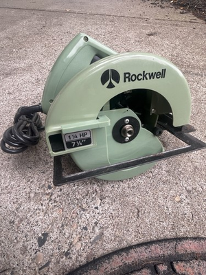 #ad VTG Rockwell Circular Saw MODEL 4511 7¼quot;. 1¼quot; HP. 5800 RPM WORKING. $29.99