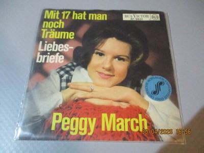 (158)  7'' Single - Vinyl - Peggy March - Mit 17 Hat Man Noch Träume-Liebesbriefe