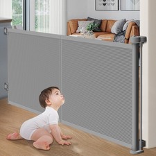 Upgrade Retractable Baby Gates, 35 Tall Extends up to 60 Wide, Mesh Dog Gate