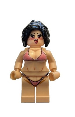 Custom Created & UV Printed Sexy Cleavage Girl Minifigure