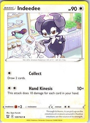 Indeedee 120/163 Uncommon Regular Card SWSH05: Battle Styles Pokemon TCG LP