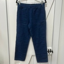 Banana Republic Womens Pants XS NWT 89.50 Dark Blue Linen Tapered Relaxed