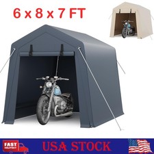 6x8ft Portable Outdoor Storage Shed w/Roll-Up...