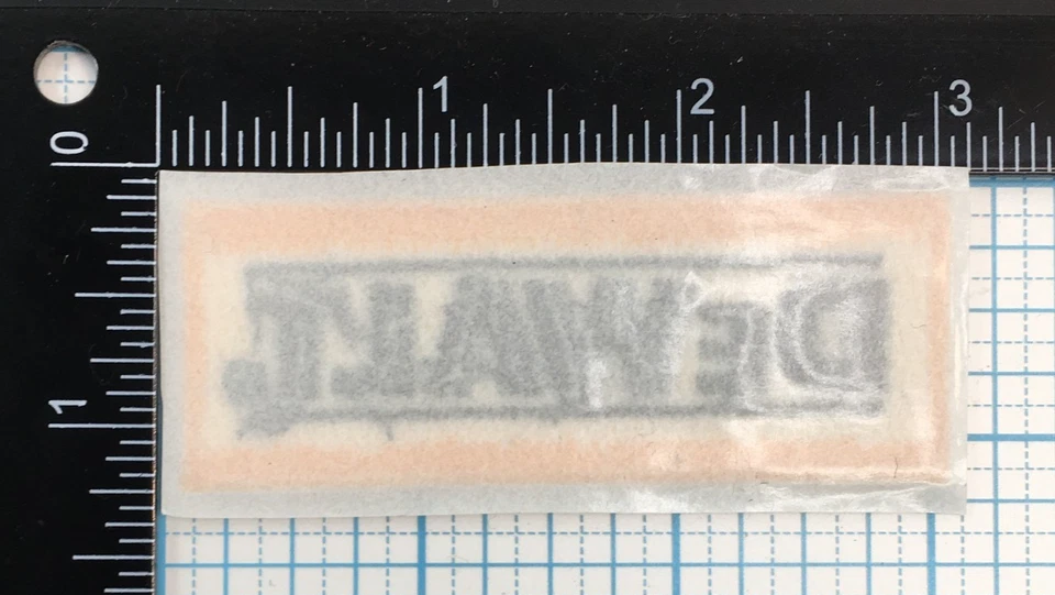 VINTAGE DEWALT POWER TOOLS ADVERTISING PROMOTIONAL 3" STICKER IRON ON PATCH - Image 2 of 2