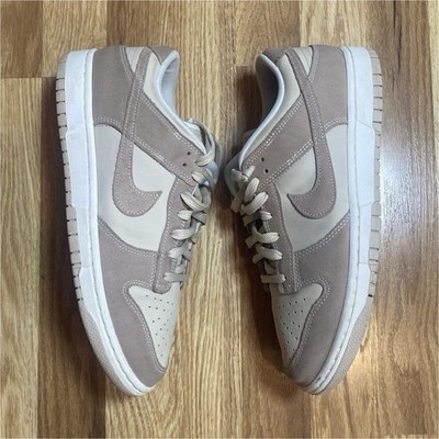 Nike Dunk Low Beige Light Brown Suede Leather Colorblock Men's Athletic Sneakers