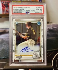 2020 Bowman 1st Chrome Draft Owen Caissie Auto PSA 10 Gem Mint Marlins Rookie RC