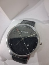 BERING Mens Watch - NEW with Tags & Presentation Container Black Leather