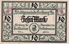 Freiburg (Breisgau) - Stadt - 10 Mark - ohne Serie - entw. - Geiger 160.02a)