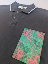 Alexander McQueen polo Mens Large Athletic Fit Black Bold Graphics