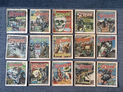 Full and Complete 15 Issue Set of Scream Comic March - June 1984 UK Gd Condition