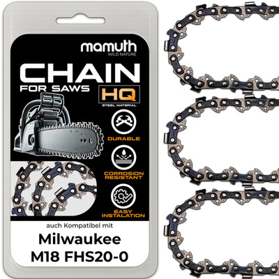 3x Sägekette Kettensäge 20cm 1,1mm 3/8'' 33TG für Milwaukee M18 FHS20-0