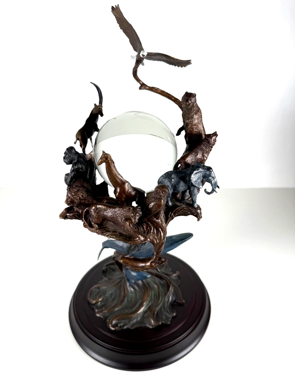 ssx2673です！Franklin Mintスカイ・チーフ　ブロンズ像 Franklin Mint Guardians of the World Crystal Ball Bronze Sculpture
