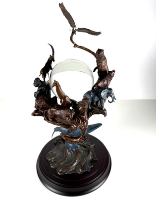 ssx2673です！Franklin Mintスカイ・チーフ　ブロンズ像 Franklin Mint Guardians of the World Crystal Ball Bronze Sculpture
