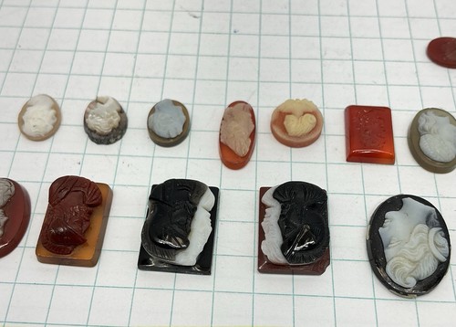 ANTIKES KONVOLUT KAMEEN AUS AUSBRÜCHEN - KORNELIAN - ONYX - M.O.P. (I1328) - Bild 7 von 9