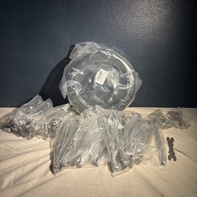 Muzata Cable Railing Kit and Muzata 150 ft Black Vinyl Coated Wire Rope 1/8 read