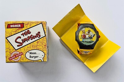 Vtg Simpsons Talking Wrist Watch HOMER  Mmm...Burger...  Burger King Promo NIB