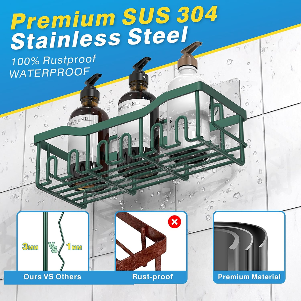 Shower Caddy 5 Pack,Adhesive Shower Organizer for Bathroom Storage&Home Decor&Ki
