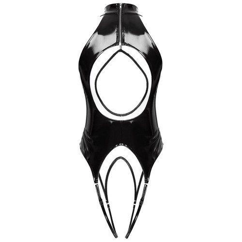 Damen Sexy Glänzend PVC Leder Dessous Bodysuits Teddy Trikot Backless Clubwear - Picture 51 of 65