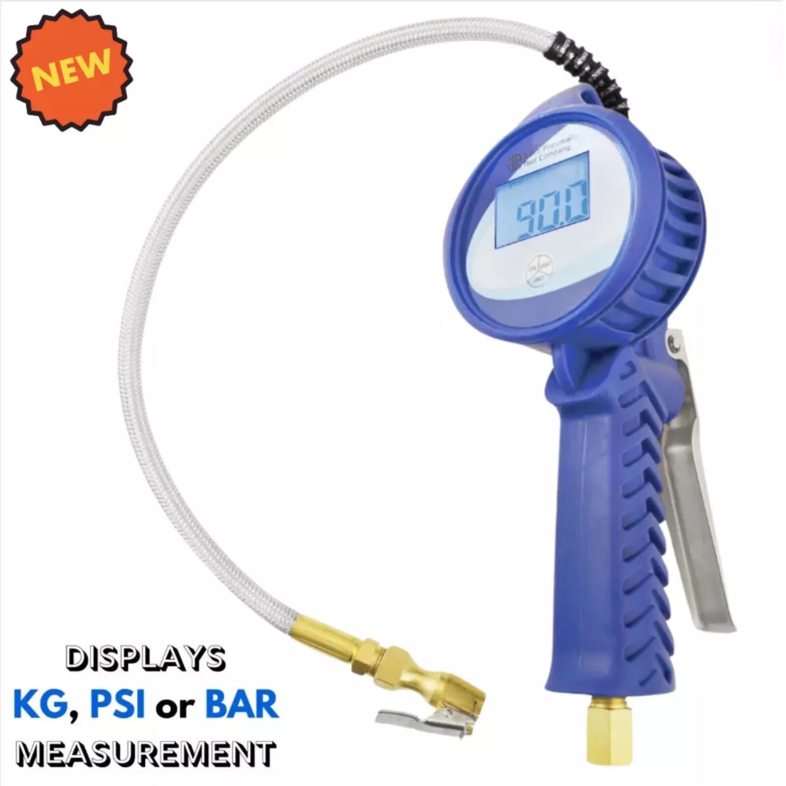 Digital Tire Inflator Deflate Measure Tire Pressure Gauge Air Chuck KG PSI BAR