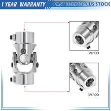 34 Dd X 34 Dd U-joint Chrome Universal Steering Shaft New
