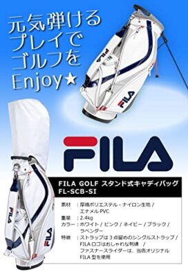 FILA 折りたたみ式キャディバッグ ネイビー/シルバー FILA 折りたたみ式キャディバッグ ネイビー/シルバー FILA