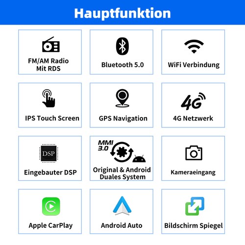 6+128GB Für Audi A6 C6 4F MMI 3G 2010-2012 8.8" Carplay Android Autoradio GPS BT - Bild 3 von 20