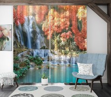 3D Waterfall Lake Trees ZHUA4102 Photo Curtain Window Blockout Fabric Amy 2023