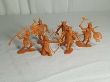 6 Original MARX 54 mm red Indians Fort Apache Playset figure toy
