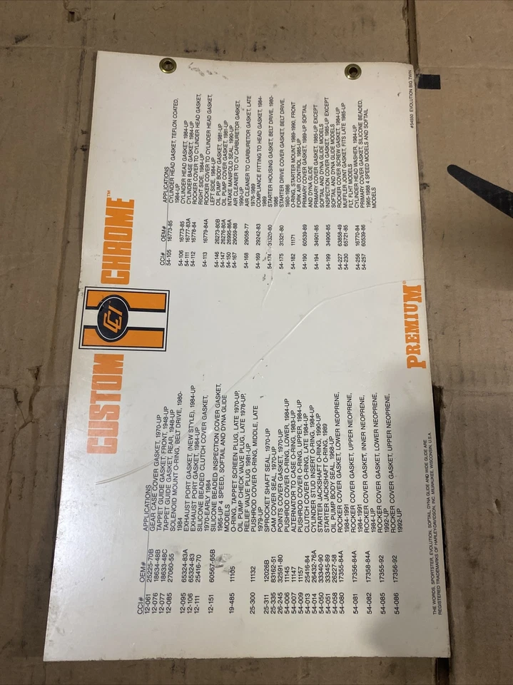 Harley Davidson Custom Chrome Gaskets For Evolution Big Twins Application Charts - Image 3 of 3