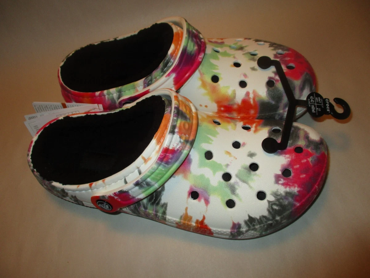 Fuzzy crocs online tie dye