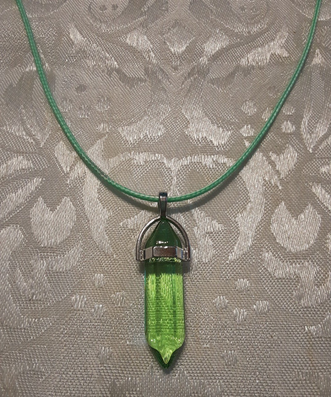 Light Green Hexagon Pendulum Chakra crystal Penda… - image 1