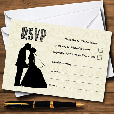 Traditionelle schicke personalisierte RSVP-Karten