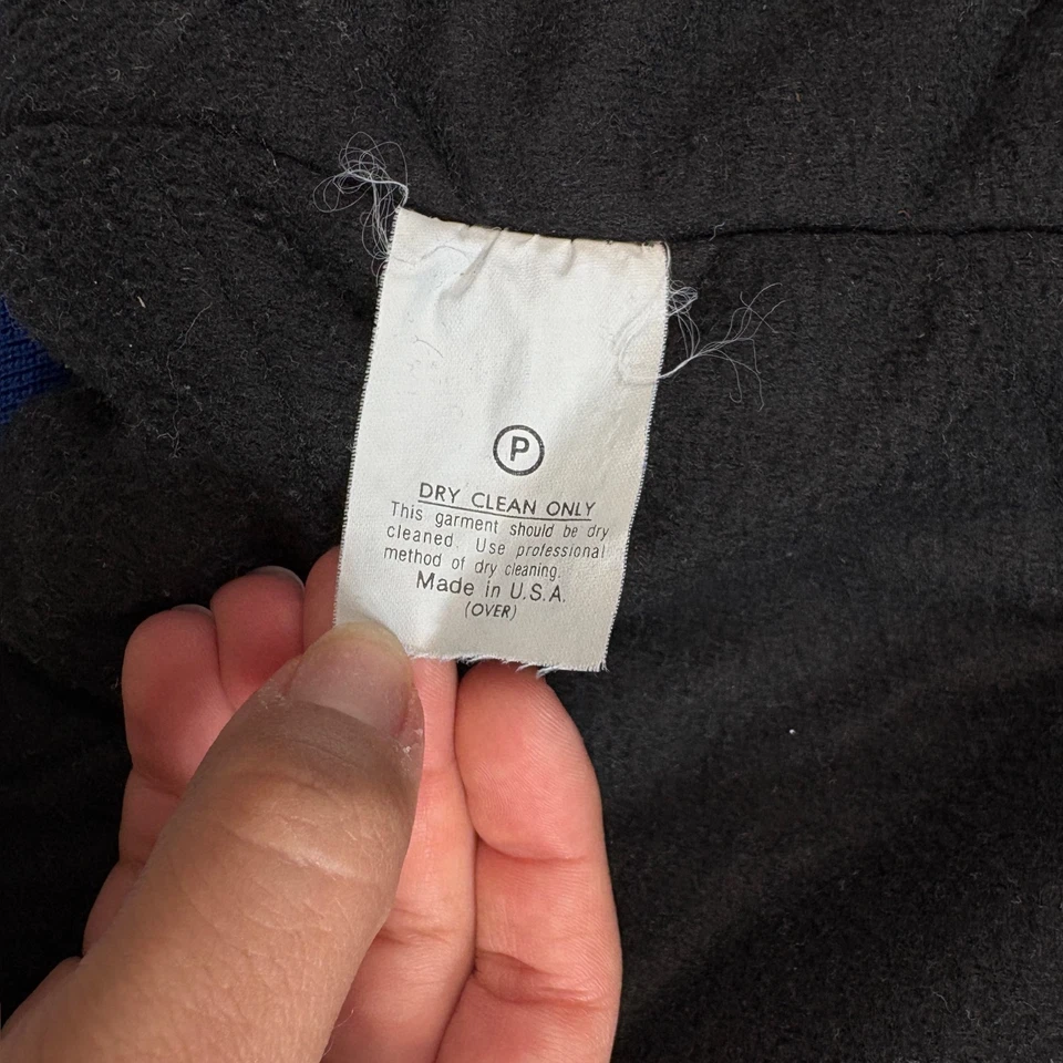 Vintage Spalding Varsity Jacket Men L Blue Coat Snaps Bomber Letterman Made USA - Image 4 of 4