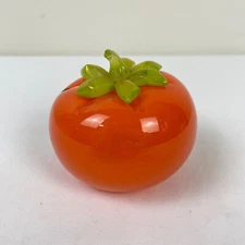 Blown Glass Decorative Fruit Orange Tomato Murano Style Paperweight