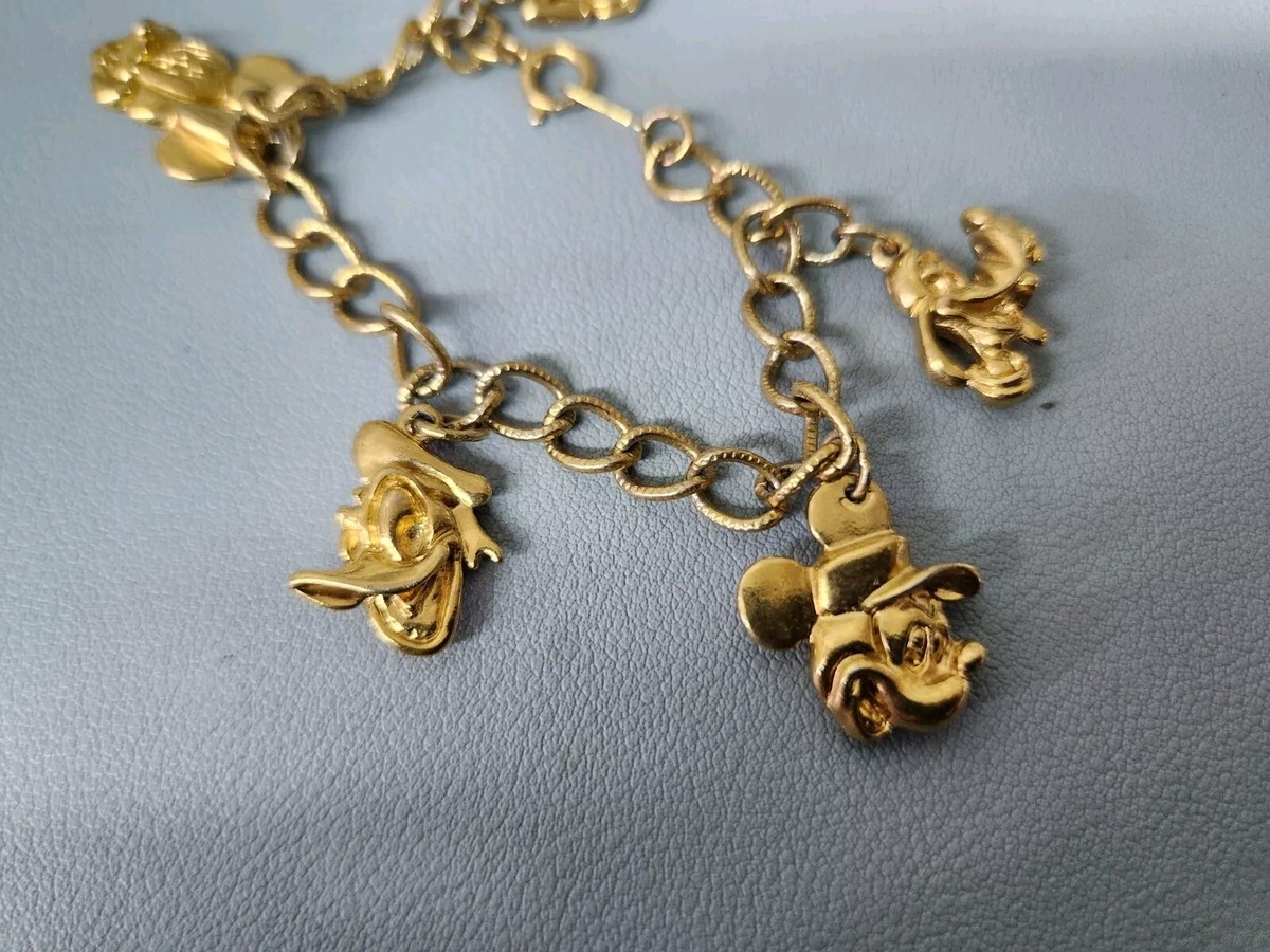 Vintage Goldtone Disney Charm Bracelet With 5 Charms | eBay