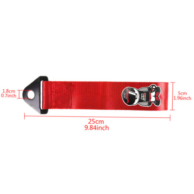 Universal JDM Mugen-Style Red Tow Strap – Front Or Rear Bumper Towing Hook For Custom Rides