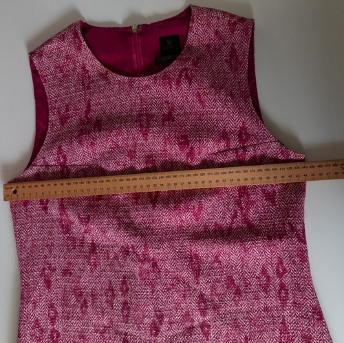 David Lawrence Pink Shift Dress Tweed Style Size 10 Sleeveless Zip Lined Office - Picture 9 of 11
