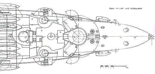 Planmappe Großer Kreuzer Fürst Bismarck (Modellbau-Pläne, Planblätter, Bauplan) - Bild 2 von 3