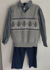 Boys Size 4 Fall Winter 3 Piece Dress Up Outfit, Vest Shirt Pants
