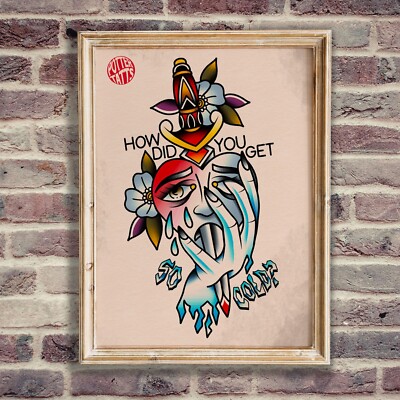Bilmuri inspiriert Frozen Heart - Boutta Cashew traditionelles Flash Tattoo Kunstdruck