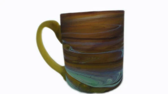 Nuevo vidrio artístico soplado grande mezclado colores taza Tierra Santa hecho a mano regalo fenicio Foto 2 de 4