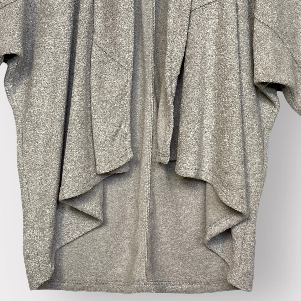 Shimera 开放式开衫女式 M 灰色瀑布羊毛 Dolman 袖弹力 D10 — 第 4/4 张图片