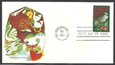 CHRISTMAS 1971 PATRIDGE IN A PEAR TREE  FLEETWOOD CACHET  FDC #1445 UNADDR