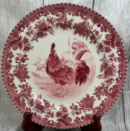 William James Farm Yard RED Rooster Dinner Plates Set of 3 10.25" = - Picture 2 of 7